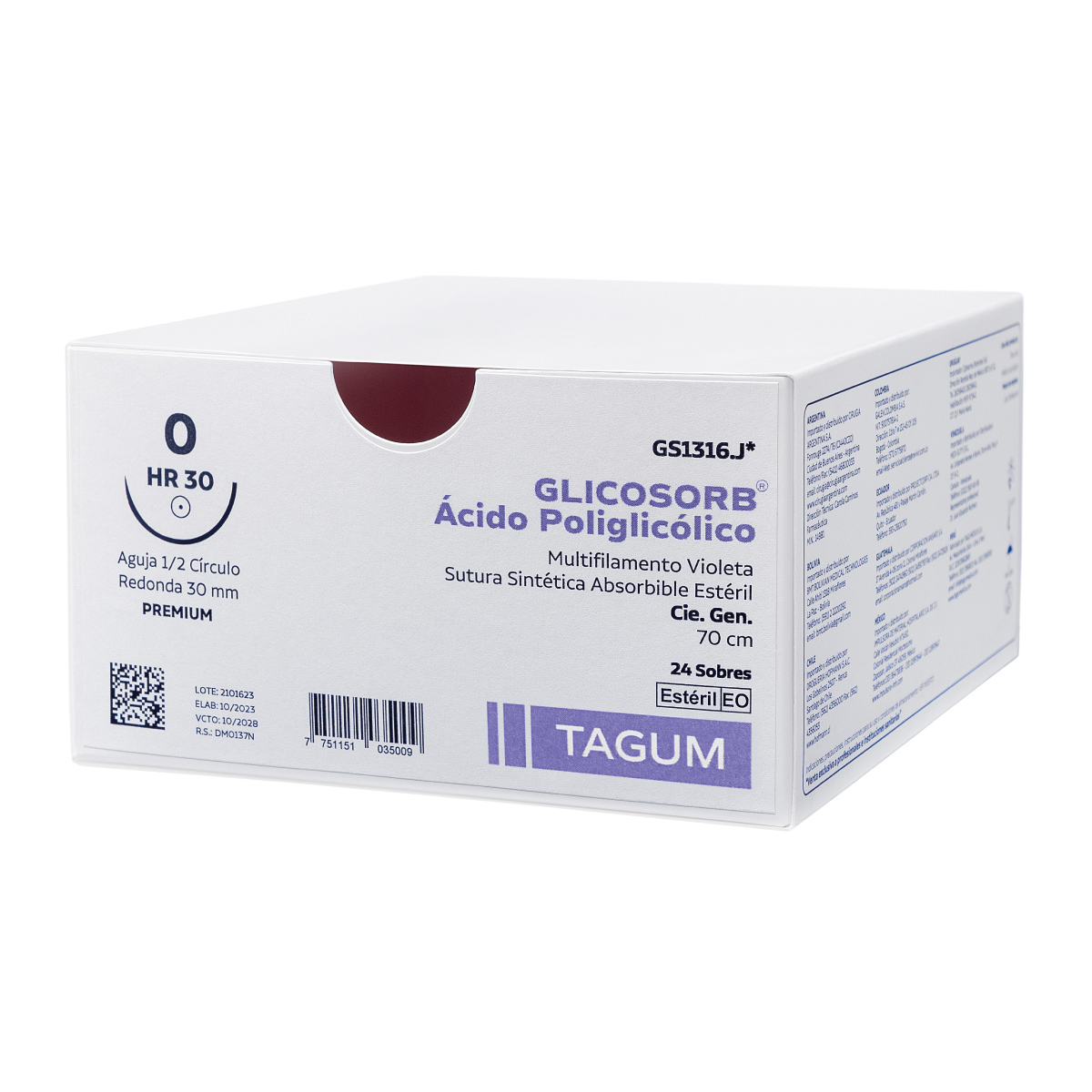 Sutura Reabsorbible 3/0 Vicryl (Poliglicolico) TAGUM