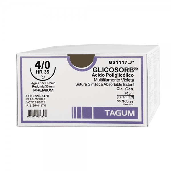 Sutura Reabsorbible 4/0 Vicryl (Poliglicolico) TAGUM