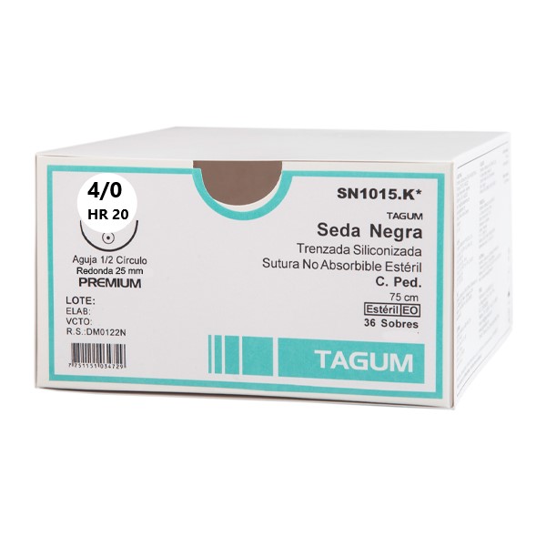 Sutura Seda Negra Trenzada 4/0 TAGUM