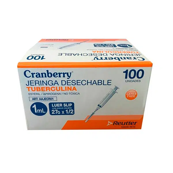 Jeringa Desechable Tuberculina 1ml Cranberry
